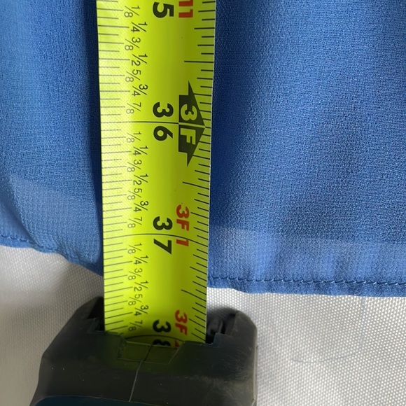 Adelyn Rae Blue Chiffon Tiered Ruffle Open Cold Shoulder Above Knee Dress - Picture 9 of 13